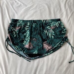 Cacique Swim Skirt Size 20 Green Tropical Palm Print Beach Holiday